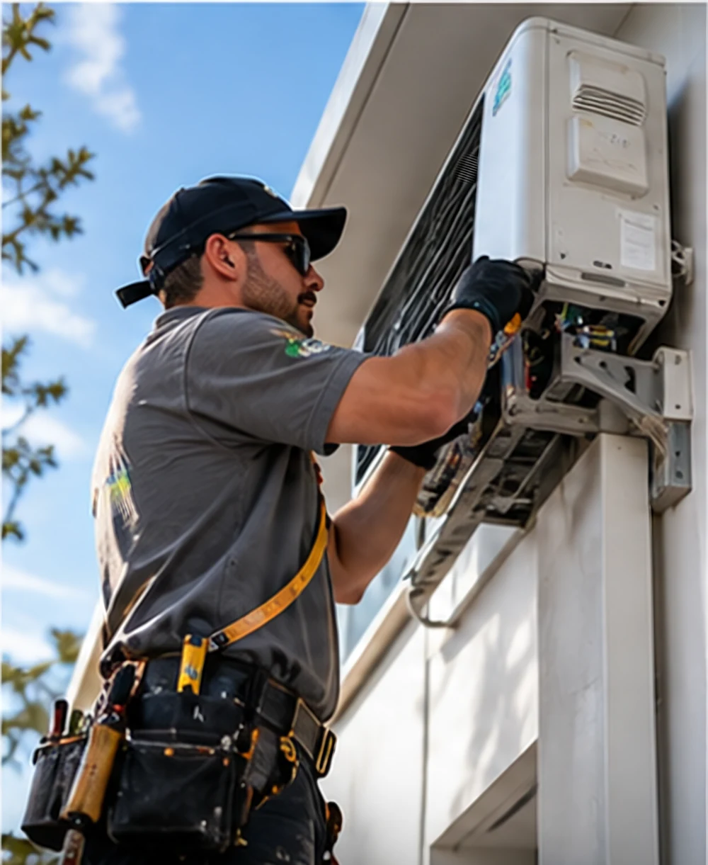 Residential air conditioning work at an Australian home