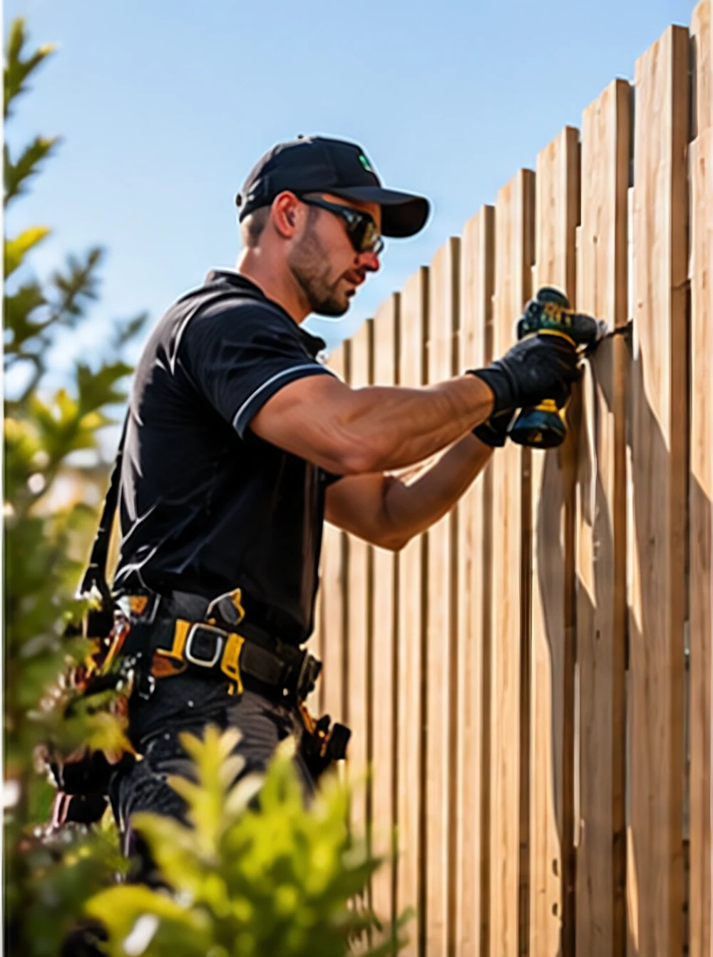 Residential fencing work at an Australian home