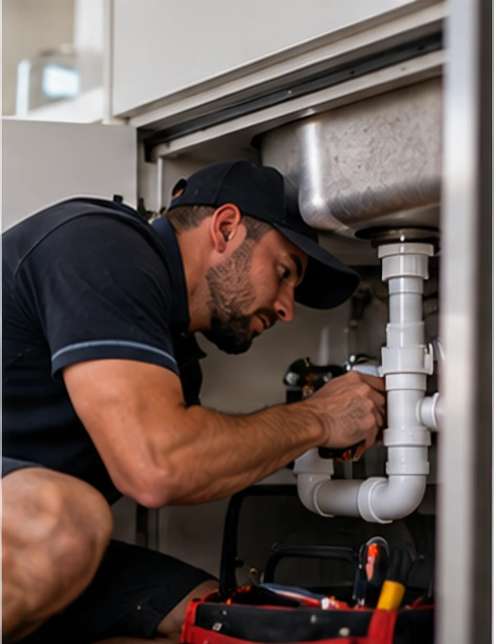 Residential plumbing work at an Australian home